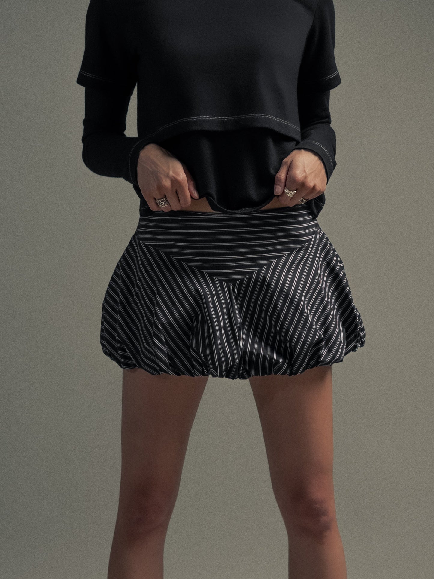 BUBBLE HEM SKIRT - MINI