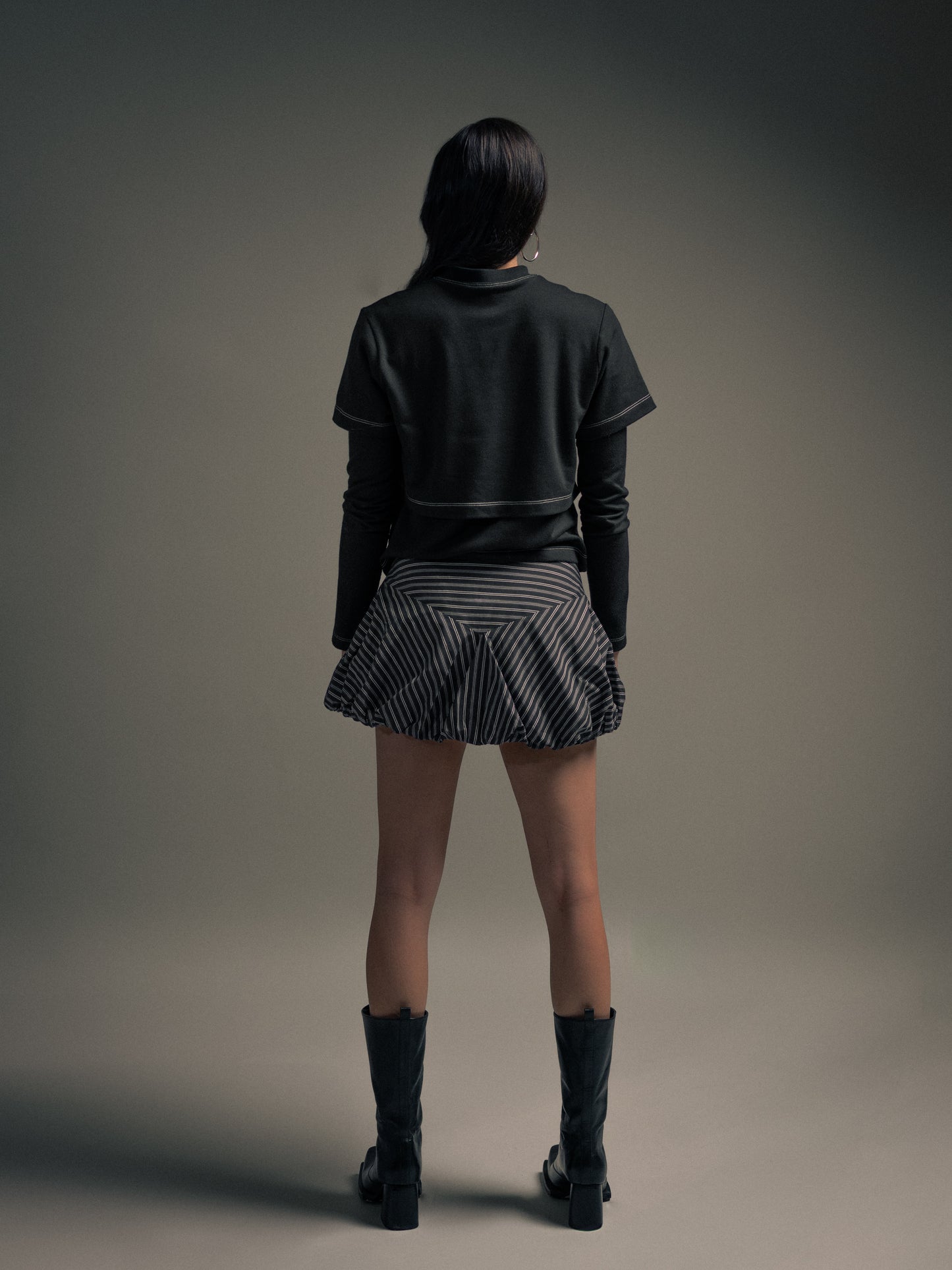 BUBBLE HEM SKIRT - MINI